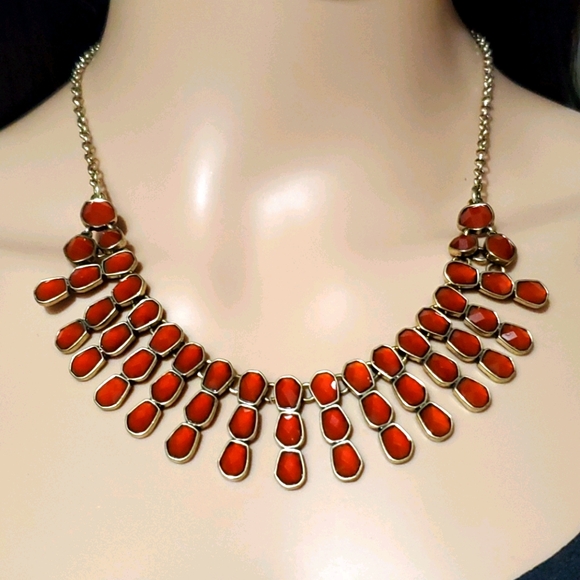 Lucky Brand Jewelry - Lucky Brand Dark Orange Rhinestone Necklace